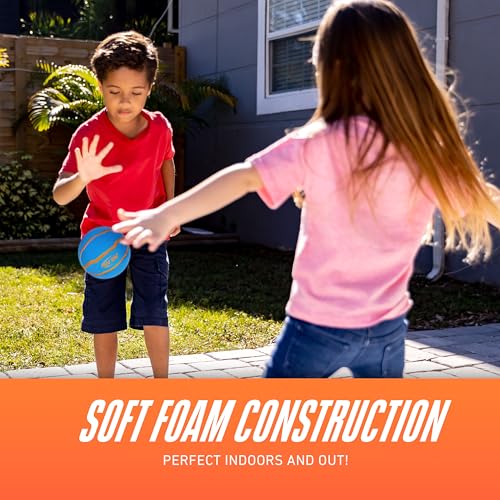 Nerf Mini Foam Sports Ball Set - 3 Pack, Orange Green Blue, Indoor Outdoor Play