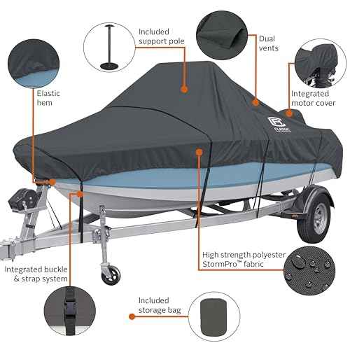 Classic Accessories StormPro Heavy Duty Center Console Boat Cover, For 14-16' Long, Up to 90" W, StormPro Heavy-Duty Center Console Boat Cover