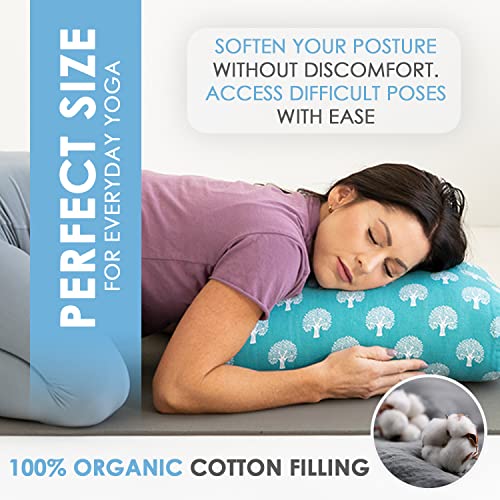 Travel Yoga Bolster Cushion Set with Washable Cover & Carry Bag - 18x11x6.5 in