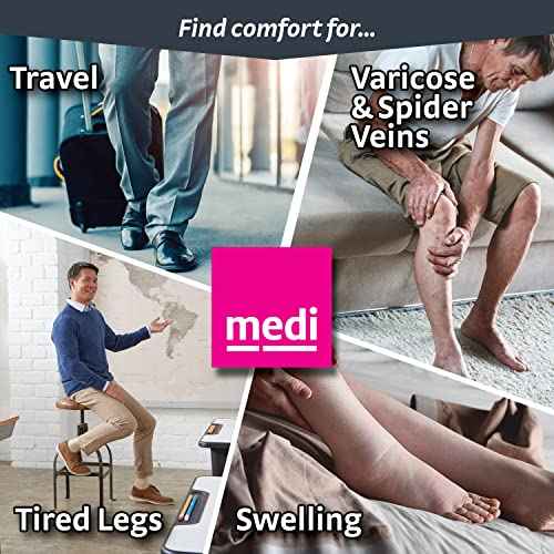 mediven for Men Classic, 20-30 mmHg ? Calf High Compression Stockings, Closed Toe Leg Circulation for Men, Compression Dress Socks, Leg Support Compression Coverage
