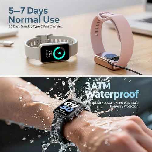 Fitness Tracker Smart Watch for Men Women, 1.47" HD with Bluetooth, 24/7 Heart Rate & Blood Oxygen Monitor, Sleep & Step Counter, 100+ Sports Modes, IP68 Waterproof, Compatible with Android iOS