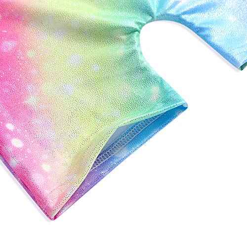 HOZIY Gymnastics Leotards for Girls with Shorts Toddlers Biketards Rainbow Unicorn Dinosaur Mermaid Leopard Flower Galaxy