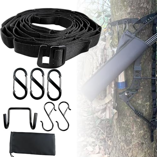 6.6ft Saddle Hunting Daisy Chain Strap with Metal Hooks & G-Hook