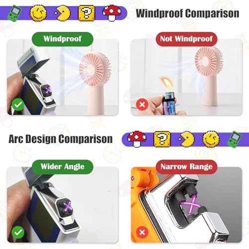 BAHASA Electric Lighter - USB Rechargeable Plasma Lighter, Windproof Flameless Lighters, Perfect for Retro Gaming Gifts, Men's Birthday Gifts