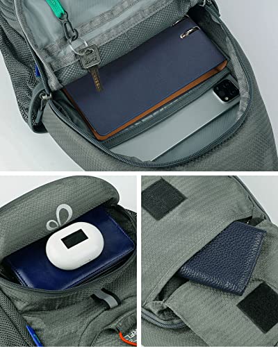 Waterfly Grey Packable Crossbody Sling Backpack for Hiking Travel