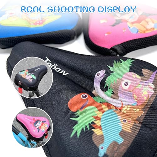 Kids Bike Seat Cushion Black S - Cartoon Non-Slip Shock Absorbing Seat Cover