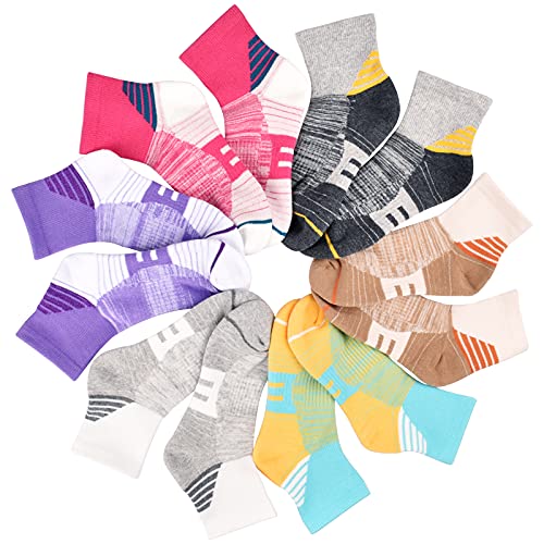Women's Athletic Ankle Socks 5-9 / Multicolor Cushioned Quarter Socks