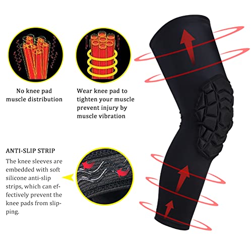 SZKANI Knee Pads Compression Leg Sleeve for All Sports, Black 2 Pack Medium