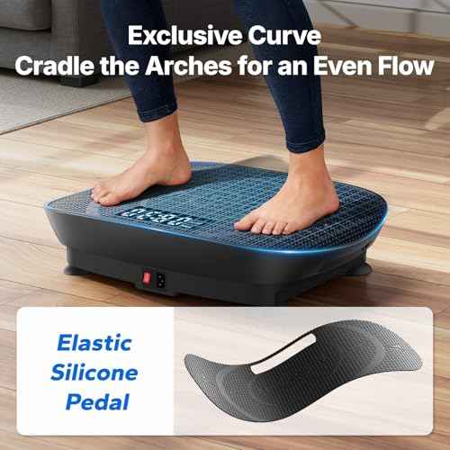 MERACH Vibration Plate Exercise Machine, Slim Vibration Plate for Lymphatic Drainage Weight Loss, Vibrating Plate with Real-Time Calorie Tracking on LED Display, Workout Equipment for Home Women Men