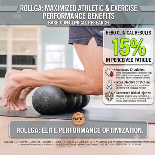 Rollga LITE Soft Density Ergonomic Foam Roller for Back Pain & Muscle Recovery - Black & White