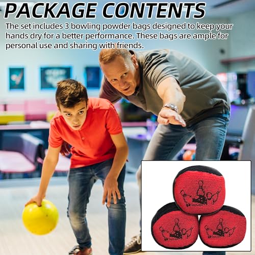 TonGass Microfiber Ultra Dry Bowling Grip Ball Set - Black & Red, 3 Pack