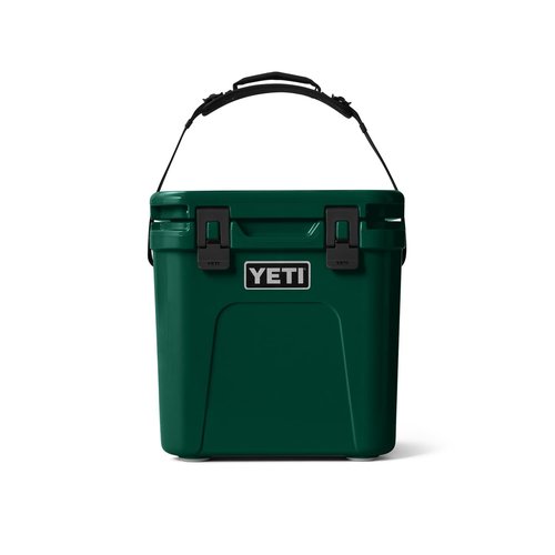 YETI Roadie 24 Hard Cooler with DoubleDuty Shoulder Strap and Drain Plug, Black Forest Green