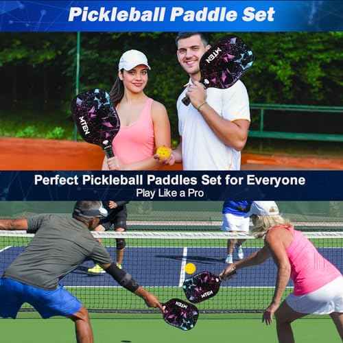 Pickleball Paddles, USAPA Approved Fiberglass Surface Pickleball Set with Pickleball Rackets, Pickleball Paddles Set ?for Men Women