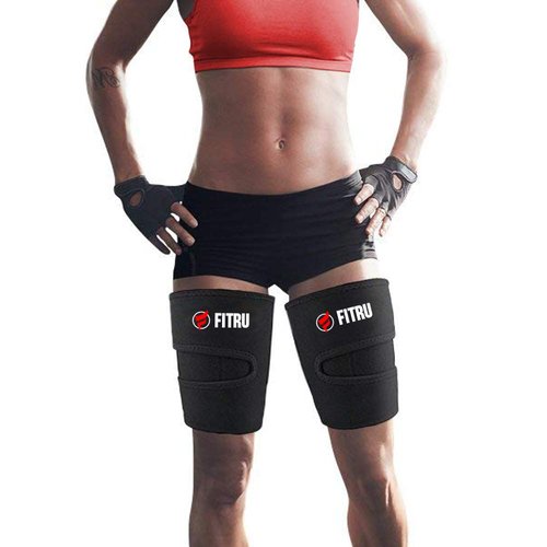 Fitru Premium Thigh Trimmers for Men & Women - Body Wrap Sauna Waist Trainer for Your Legs (pink, S: 29" X 8")
