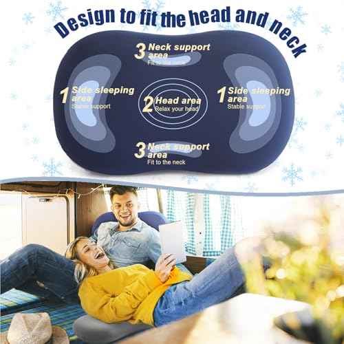 Camping Pillow for Sleeping, Memory Foam Travel Pillow, Cooling Small Pillow for Camp,Backpacking,Trip,Breathable & Waterproof Cover (1, Blue)