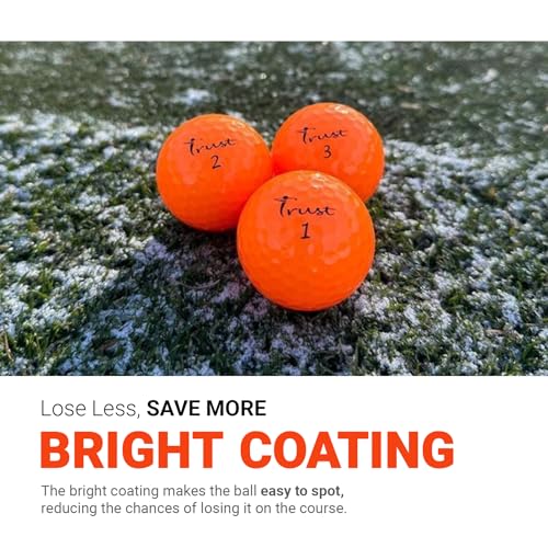 Trust Panther Orange 12 Balls - Extra Thin Urethane Cover Golf Balls for High Spin & Distance