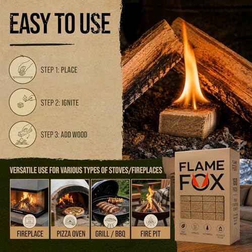 Fire Starter Cubes 160 pcs - Quick Natural Waterproof Long Burn for Campfires BBQ Fireplace