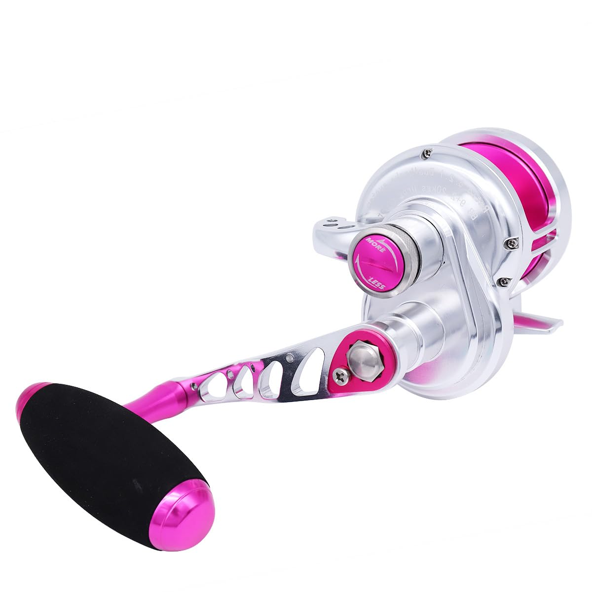 TRUSCEND Aluminium Alloy Full Metal Fishing Reel, Slow Jigging Reels 2000 Series, Left/Right Interchangeable 6.3:1 Sea Fishing Gear 9+2BB Trolling Reel (hotpink, Right Hand)
