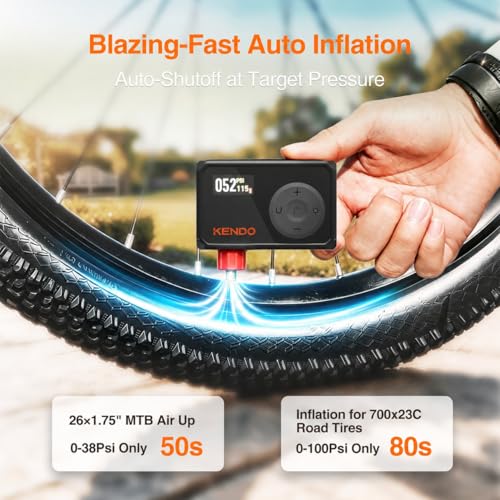 Mini Electric Bike Pump 120 PSI Portable Tire Inflator with Digital Gauge