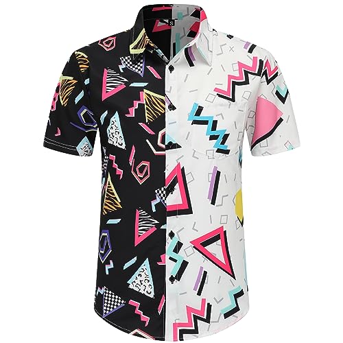 Mens Hawaiian Shirts and Shorts Set with Bucket Hat - Color 12, 3X-Large