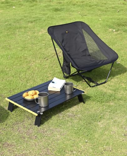 Ultralight Compact Beach Picnic Folding Aluminum Table - Large Black