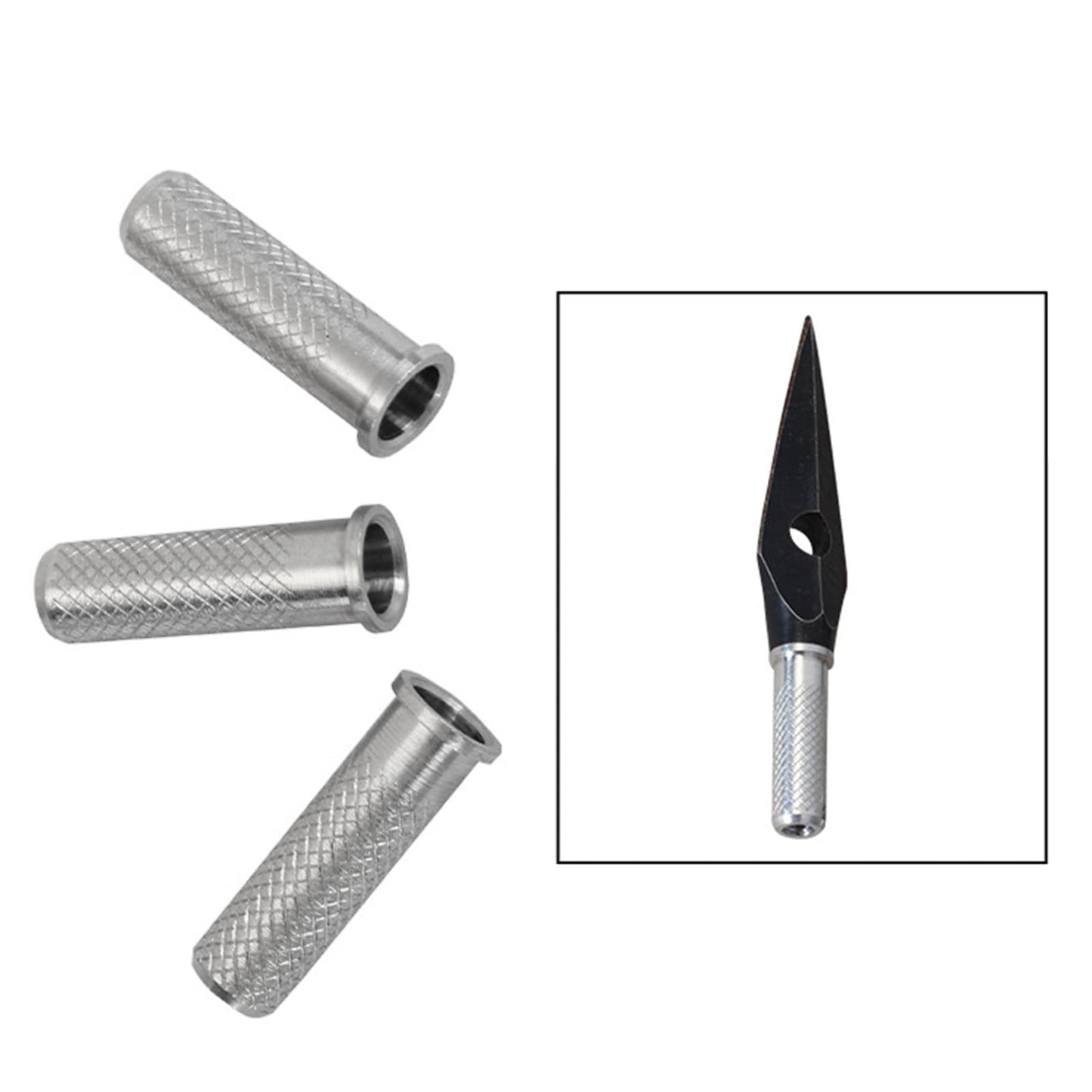 Kangnice 20Pcs Archerys Base Aluminum Inserts Carbon Arrows 6.2mm Insert Base Shaft Archerys Arrowheads Insert