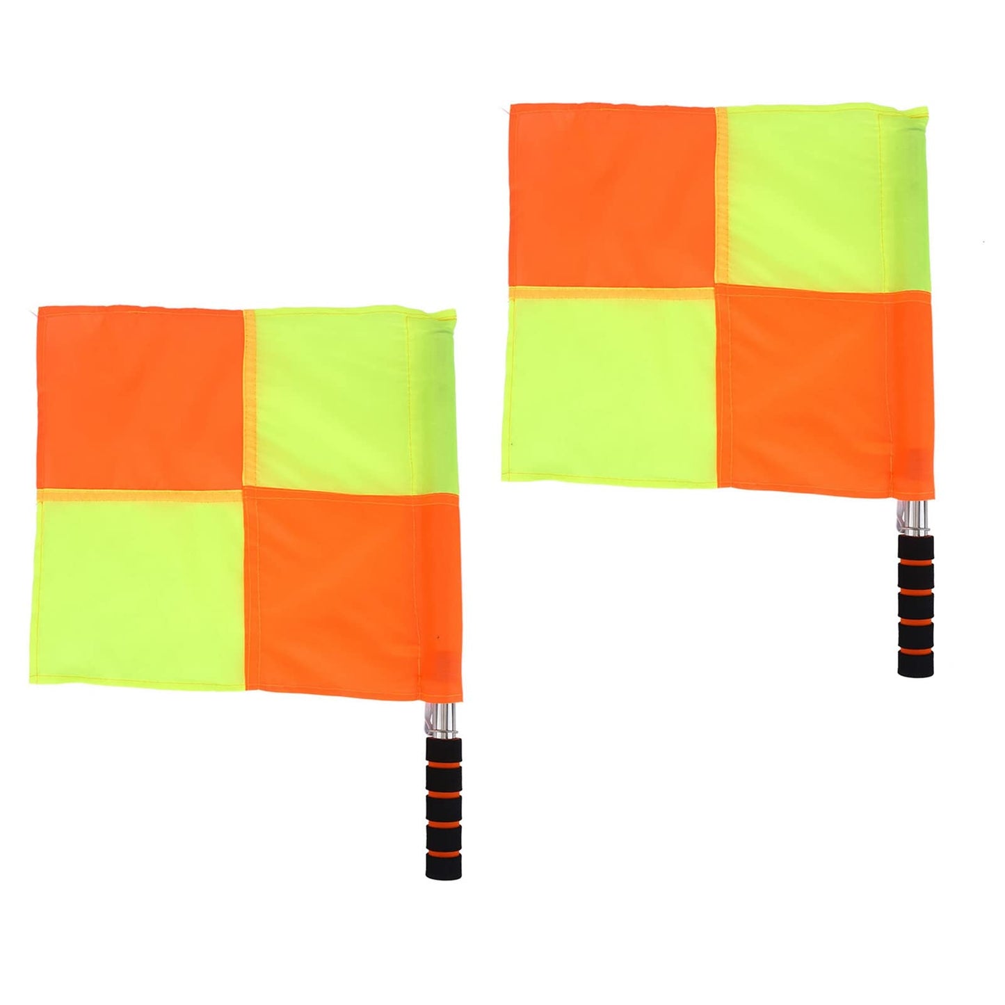 2Pcs Referee Flags, Athletic Soccer Referee Flags Soccer Officiating Flags, Referee Linesman Flag with Storage Bag for Sports Match Soccer Football Hockey Training Soccer Accessories Linesman Flags