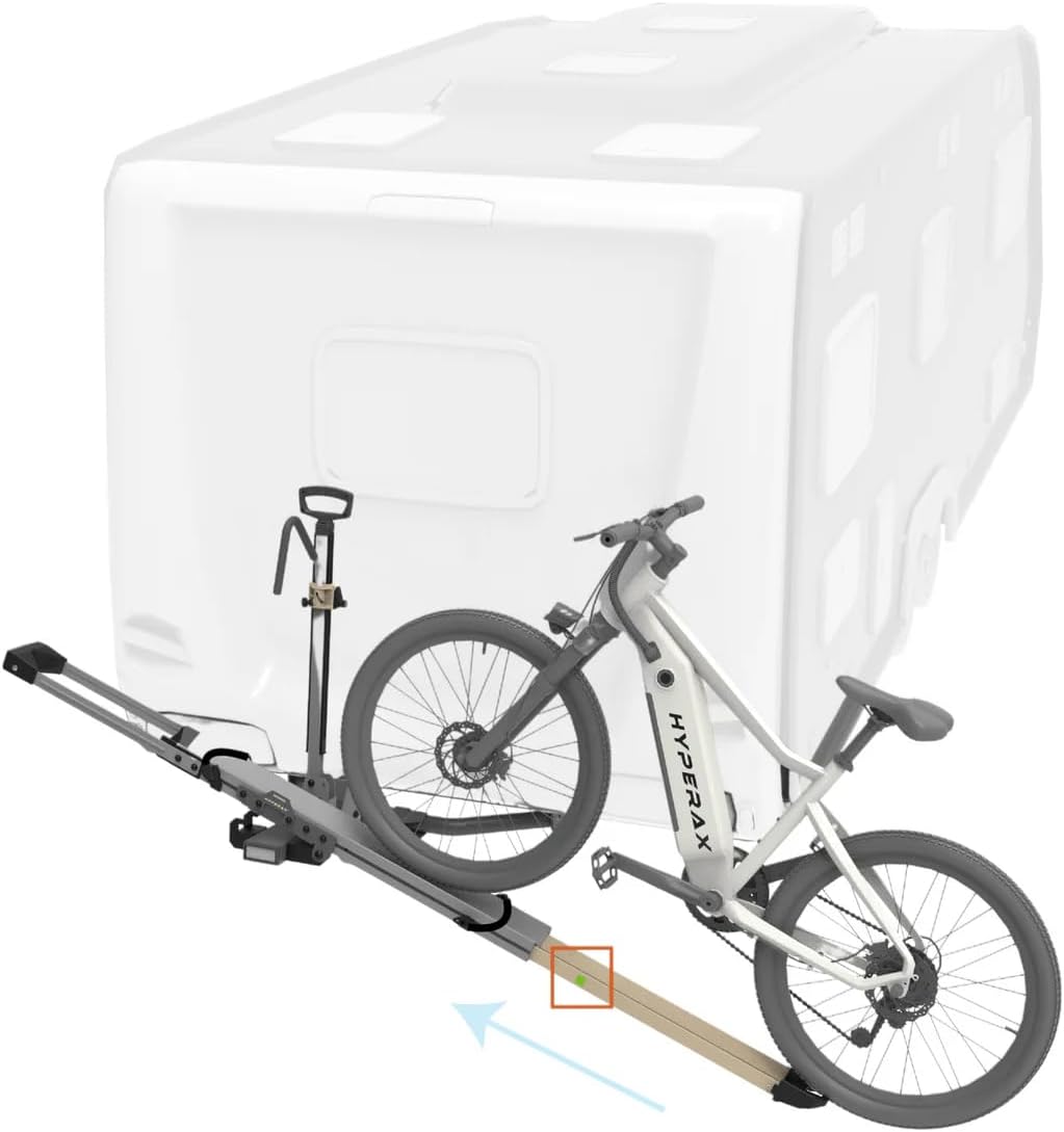 HYPERAX Volt RV -RV Approved Hitch Mounted 2 E Bike Rack Carrier for RV,Camper,Motorhome,Trailer,Toad with 2" Tow Hitch Receivers - Up to 2X 70lbs eBikes with Up to 5" Fat Tires