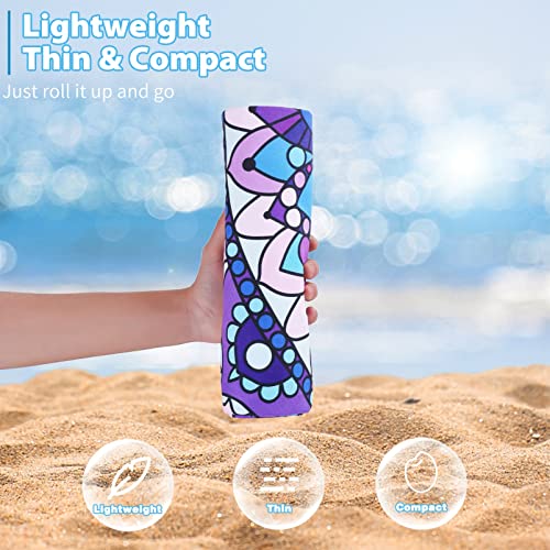 Microfiber Sand Free Beach Towel Thin Quick Dry Super Absorbent Oversized Large Lightweight Towels for Travel Sports Pool Swimming Bath Camping Yoga Girls Women Adults