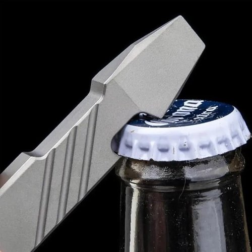 Titanium EDC Pry Bar Tool – 4” Pocket Prybar with Bottle Opener, Flathead Screwdriver, Box Opener & Scraper – Compact Multi Tool for Everyday Carry