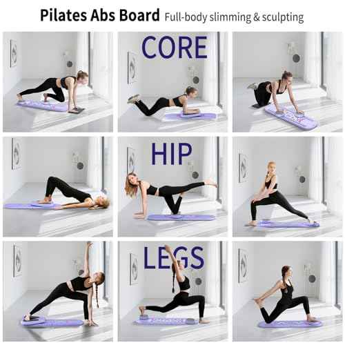 Pilates Board, Foldable Pilates Reformer Set for Home Workout with Timer, Multifunctional Portable Reformer Pilates Machine at Home Pilates Equipment
