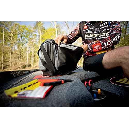 Plano KVD 3600 Signature Series Tackle Bag, Black with Red Stitching, Includes 3 Stowaway Utility Boxes, Customizable Fishing Storage, Water-Resistant TPE Coated Fabric
