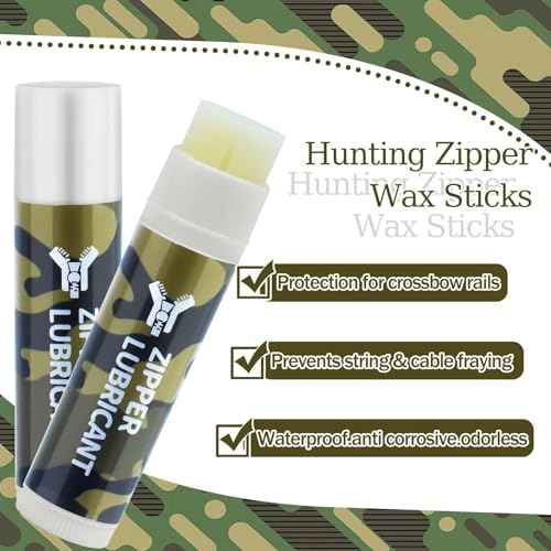 Hunting Zipper Wax Sticks Portable Snap Lubricant Sticks Camouflage Snap Stick Zipper Lubricant Zipper Lube for Hunting Clothing Backpacks Tents Wetsuits Drysuits
