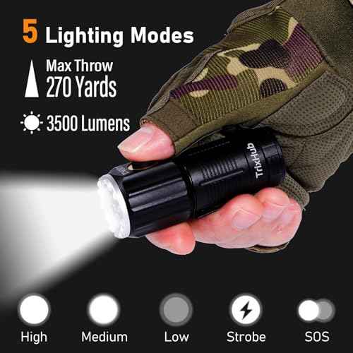 Small Rechargeable Flashlight 2-Pack, High Lumens Super Bright USB-C Charge LED Compact Powerful Mini Pocket Clip-on Flash Light Torch for Home Outage Camping Hiking EDC Tactical Waterproof