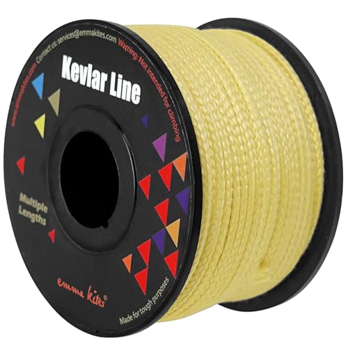 Kevlar Braided Utility Cord 100Lb 350Lb - Yellow, 100Ft - Flame Resistant & High Strength