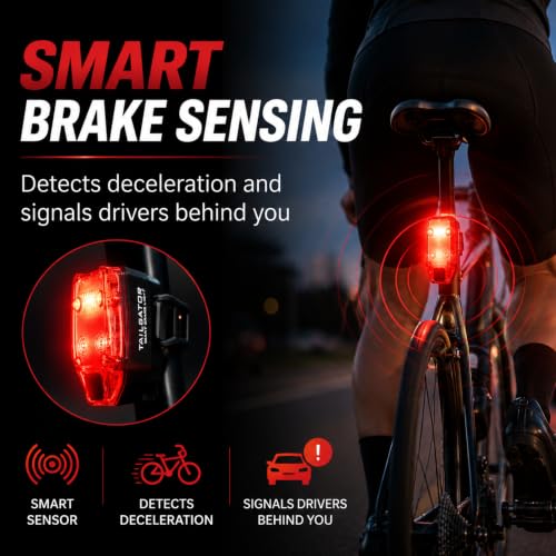 Rechargeable Water-Resistant Bike Tail Light with 300 Lumen Brake Burst - Variation 1
