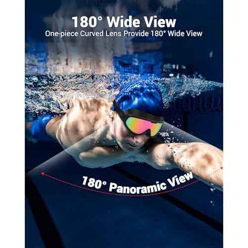 Freela 2 Pack Swim Goggles for Adult Men Women,180¡ÆWide Vision Anti-fog UV Protection No Leak Clear Swimming Goggles