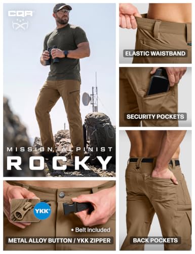 Men's Quick Dry Tactical Cargo Pants Water Resistant Outdoor Hiking Pants