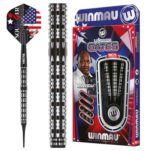Winmau Leonard Gates The Soulger Professional Tungsten Darts Set with Flights and Stems (Shafts)