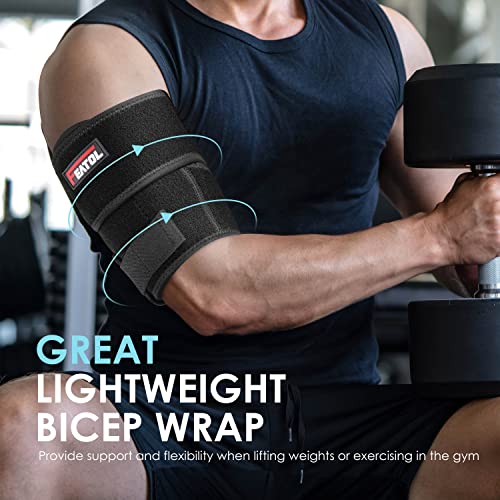 FEATOL Bicep Tendonitis Brace Compression Sleeve Support Black Medium