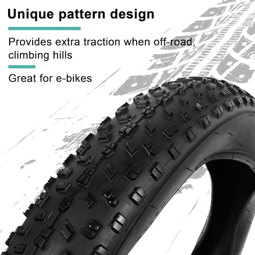 20x4.0/20x3.0 Foldable Fat Bike Tire and Inner Tube Set - Black 1 Pack