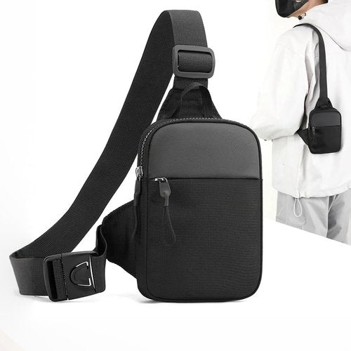 Crossbody Sling Bag Chest Dual Pocket Water Resistant Pack Running Phone Holder for Men Women Workout Travelling Present