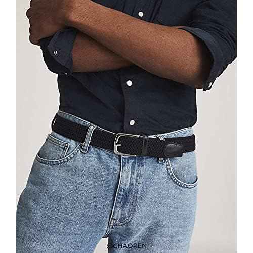 CHAOREN Mens Belt - Braided Stretch Golf Belt for Men 1 3/8"- Gift for Golf Pants Casual Shorts Jeans