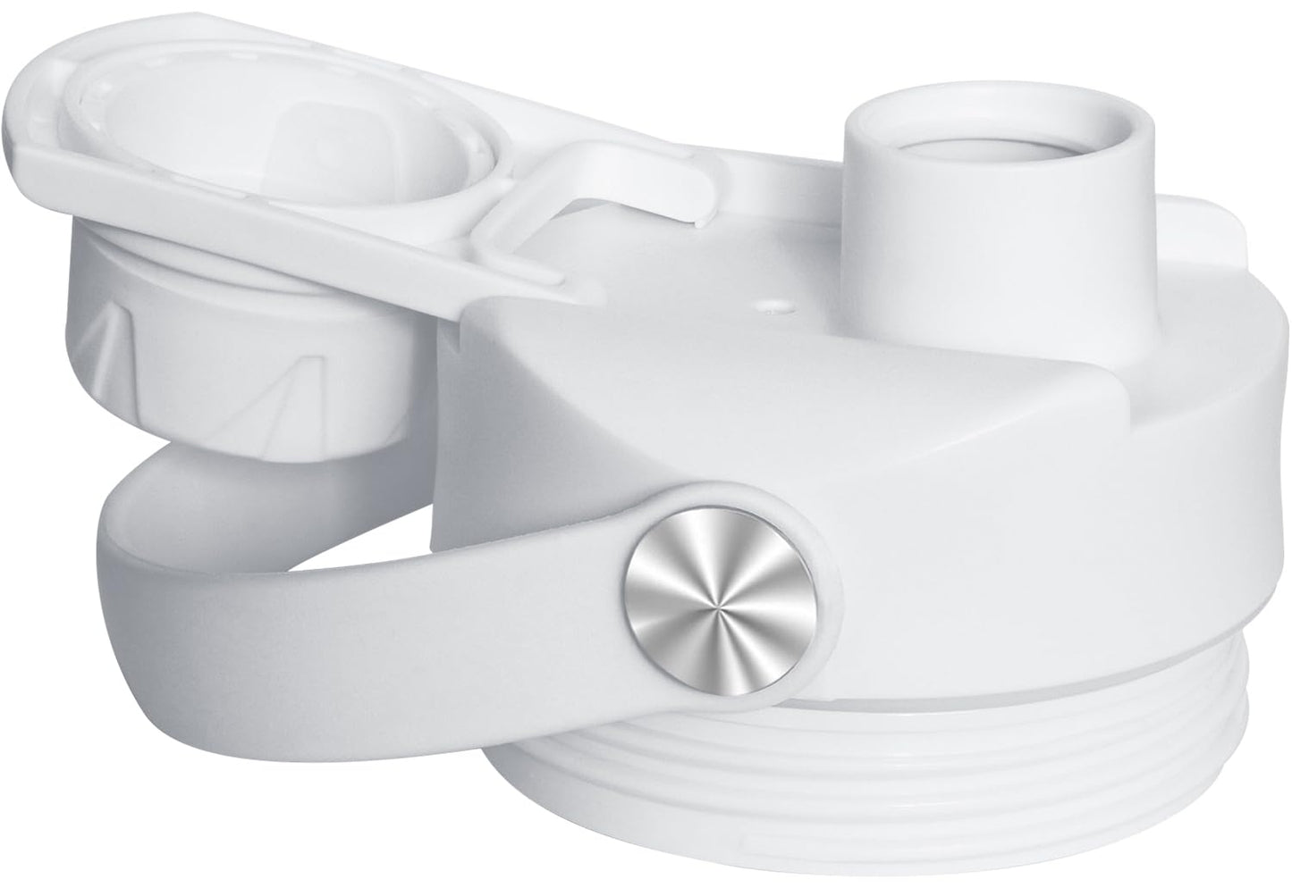 Upgraded Chug Lid for YETI Cap Replacement, 12 18 26 36 oz Accessories, Big Handle Spout top for Rtic Lid Accessories, Easy to Detach Gasket, White