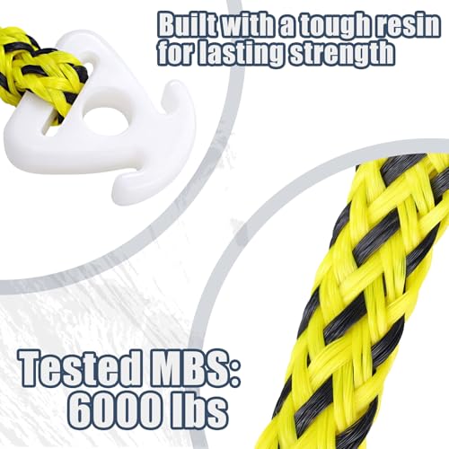 Yellow 2 Pack Boat Tow Rope Connector with Quick Connect - Marine-Grade