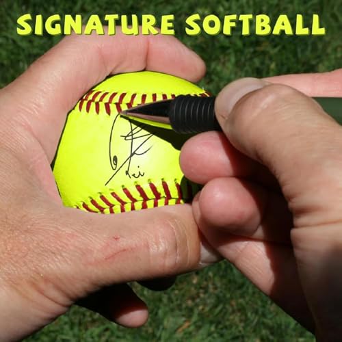 2 Pack Fastpitch Softballs 11 Inch Yellow Practice Softballs Leather Cover Training Balls