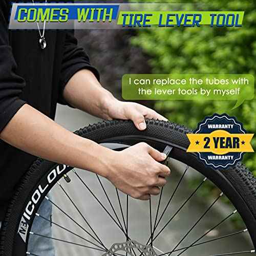 2 Pack 12"/14"/16"/18"/ 20"/ 22"/24"/ 26"/27.5"/28"/29" x1.75/1.95/2.10/2.125 Bicycle Tube with 2 Tire Levers, with 32mm AV Schrader Valve, Reliable Inner Tube for Kids/Road/MTB Bike (2 of One Size)
