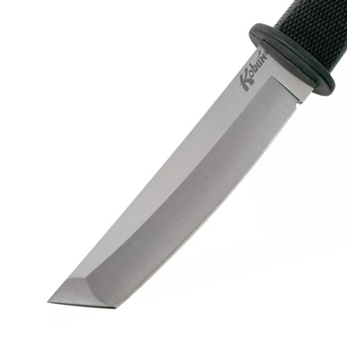Cold Steel Kobun Plain Edge 5.5" Japanese AUS8A Stainless Steel American Tanto Shape Fixed Blade Tactical Hunting Knife, Ergonomic Kray-Ex Handle, Secure-Ex Sheath - Boxed