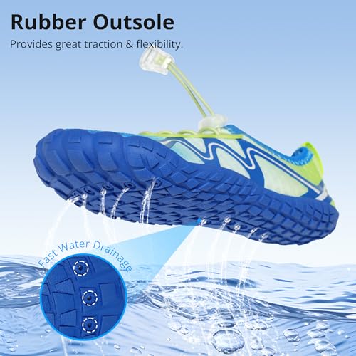 Stelle Kids Water Shoes - Quick Dry Barefoot with Drawstring - 13 Little Kid / Lume Lagoon
