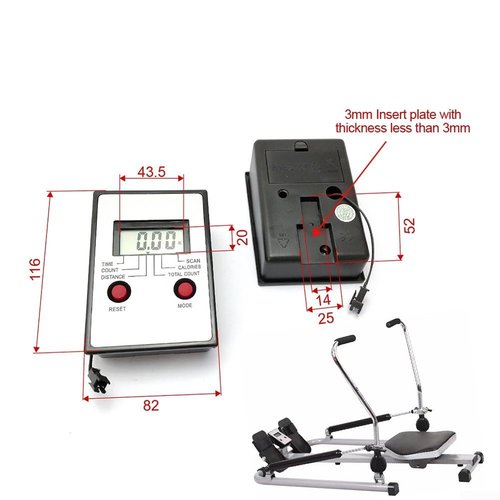 ABS Plastic Exercise Bike Monitor For Stationary Bikes and Rowing Machine LCD Speedometer With Time, Speed, Distance, and Calories Display